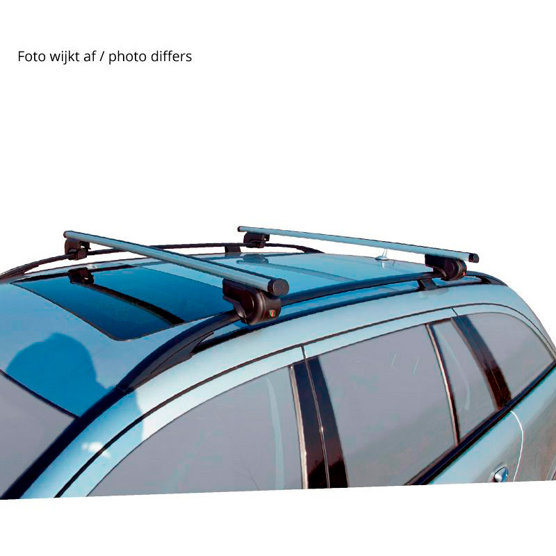 Dakdragerset Twinny Load Aluminium A51  Audi/BMW/Fiat/Ford/Seat/Skoda/VW/Volvo (voor auto's met open dakreling)